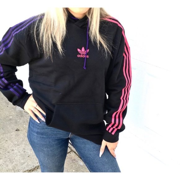 adidas | Tops With Tags Hoodie Sweatshirt Black Pink Purple | Poshmark